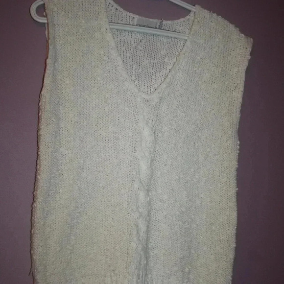 Vintage Garland White Sleeveless Sweater Small, Cable Knit Vest, Shirt - Picture 12 of 12